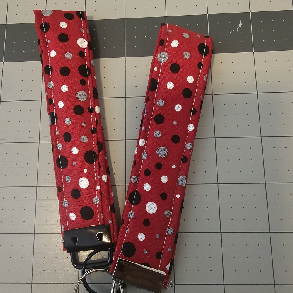 Red Polka Dot Key Fob Wristlet